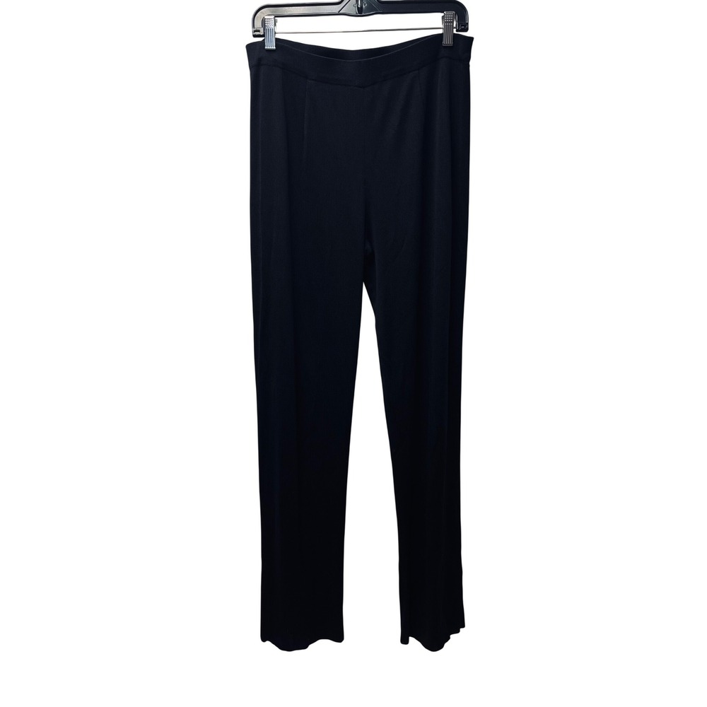 Misook Knit Pants M Black Straight Leg Quiet Luxury Minimalist Capsule Timeless